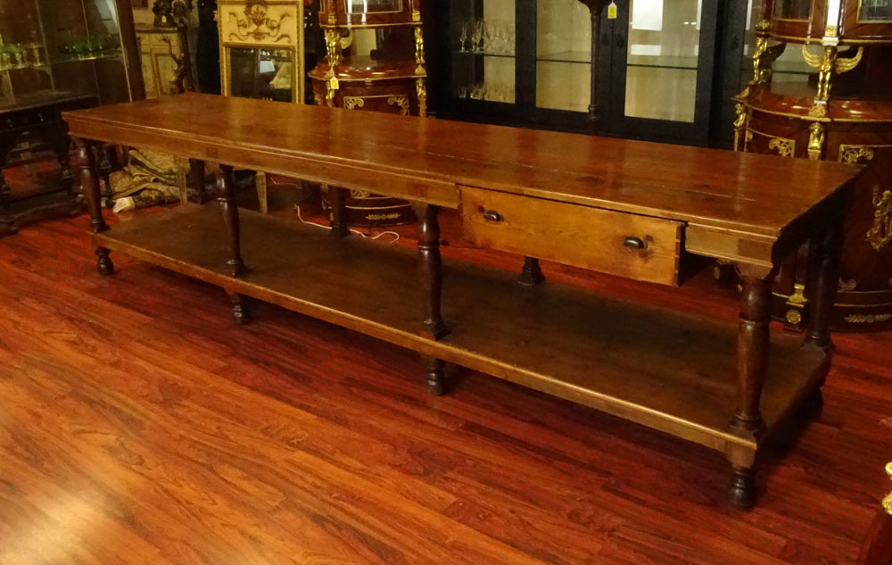 Very Large 19th Century Continental Pine Monastery Table.