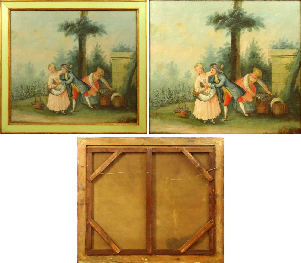 Lot of 4 Italian 19th Century oil on canvas paintings "Genre Scenes in the 18th Century style".