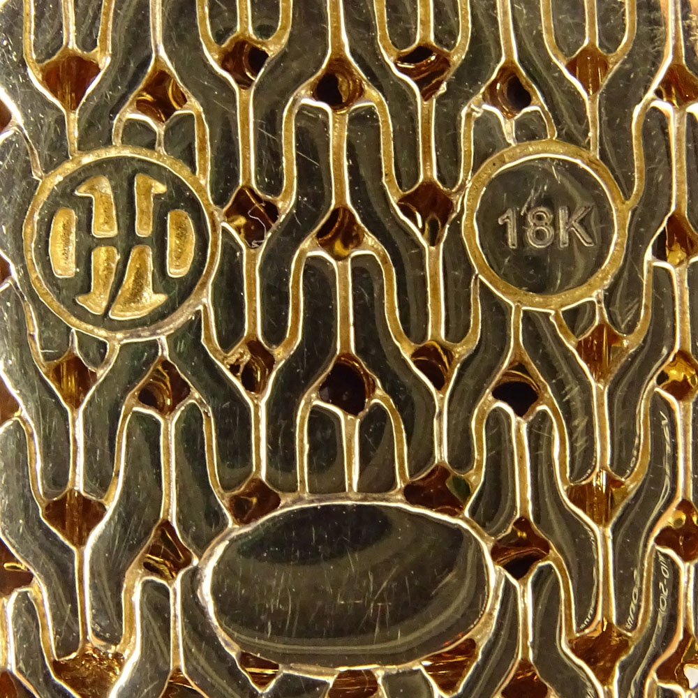 Men's John Hardy 18 Karat Yellow Gold and Black Sapphire Pendant. Signed