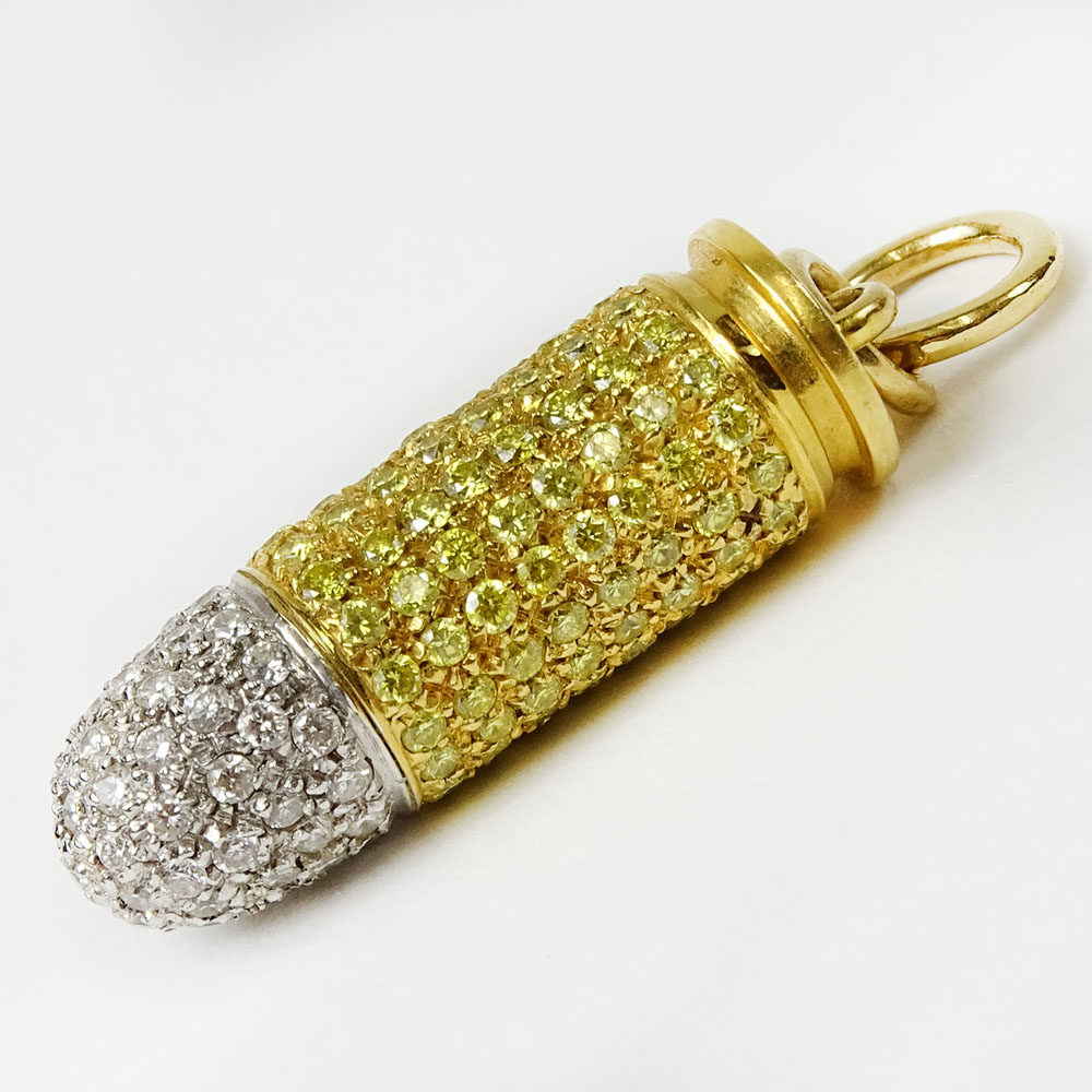 18 Karat Yellow Gold 9mm Bullet Accented