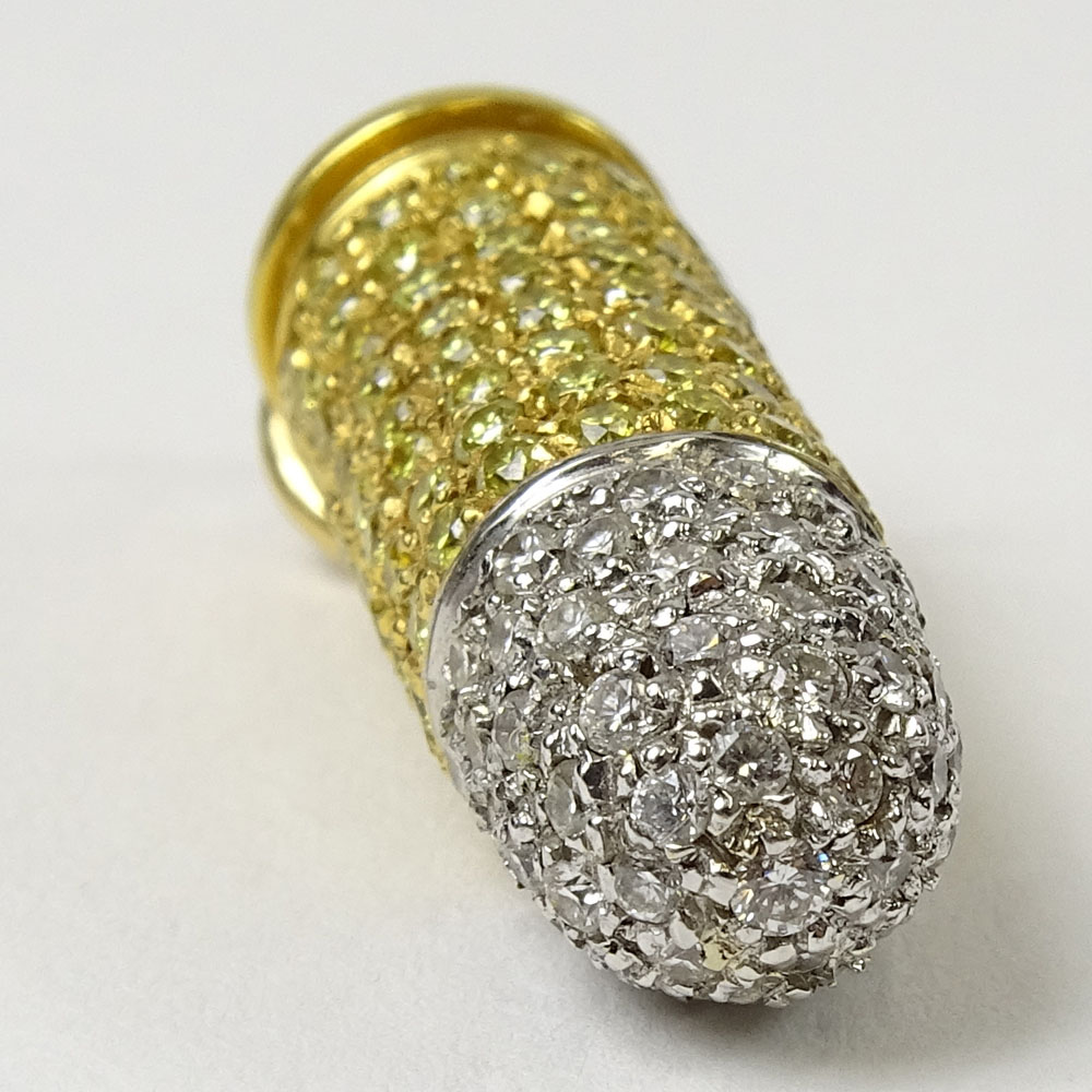 18 Karat Yellow Gold 9mm Bullet Accented