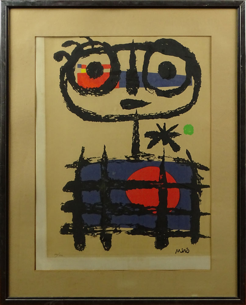 Joan Miro Color Lithograph. Signed in the print, numbered in pencil 135/350. 