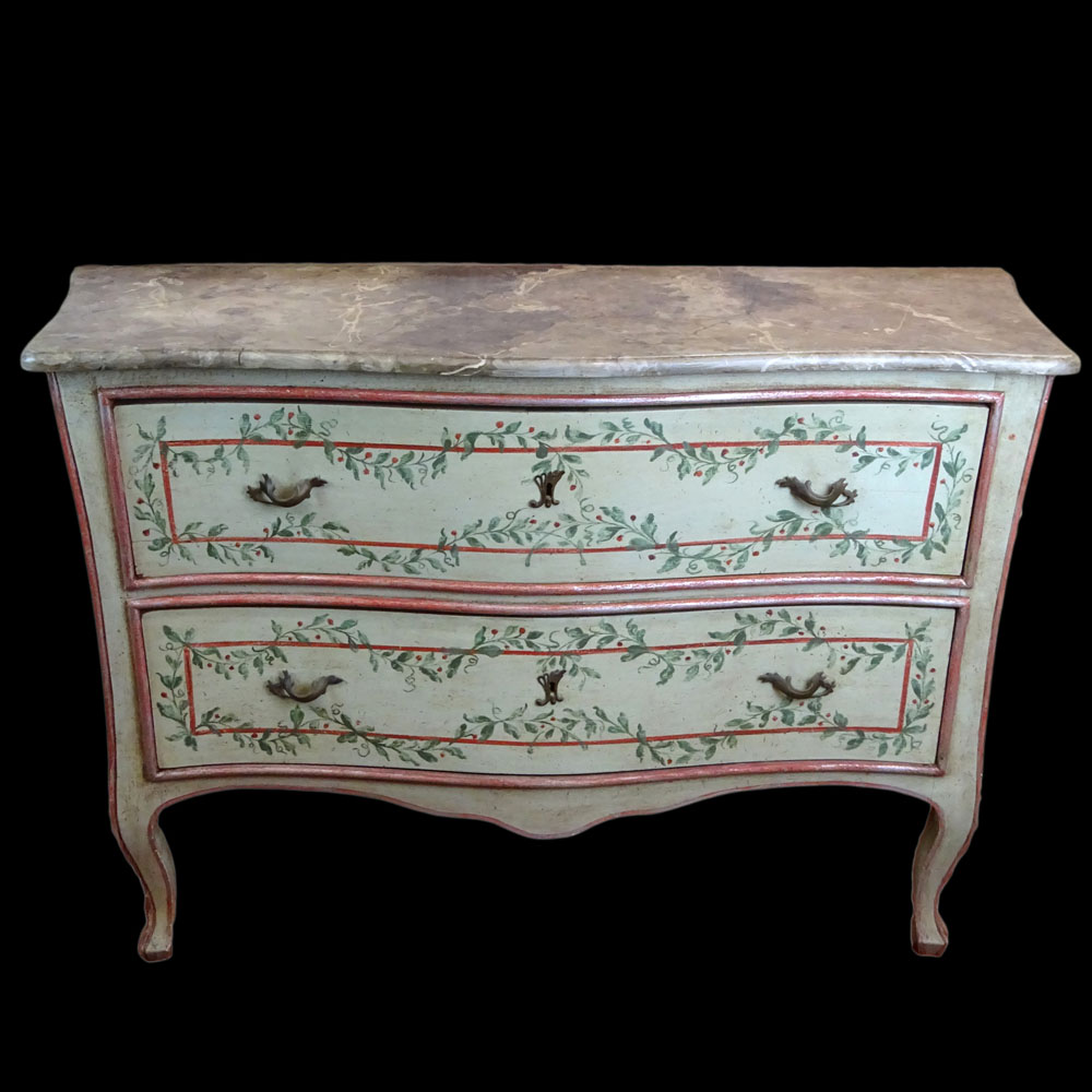 Mid 20th Century Italian, painted 2 drawer commode