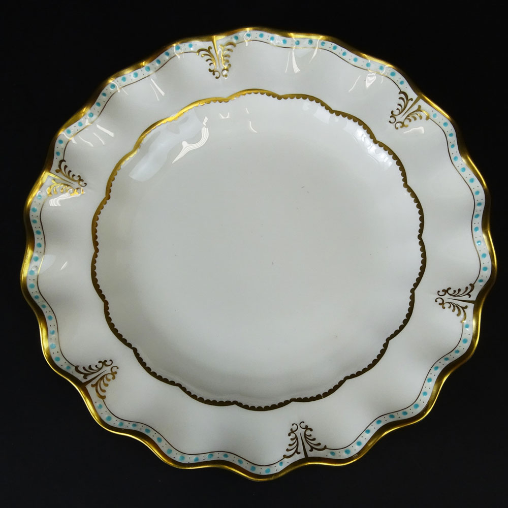 Set of 10 Royal Crown Derby "Lombardy" Dinner Plates.