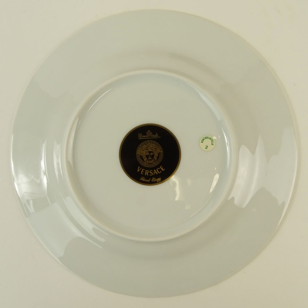 Eight (8) Versace for Rosenthal Salad Plates in the "Floral Elegy"