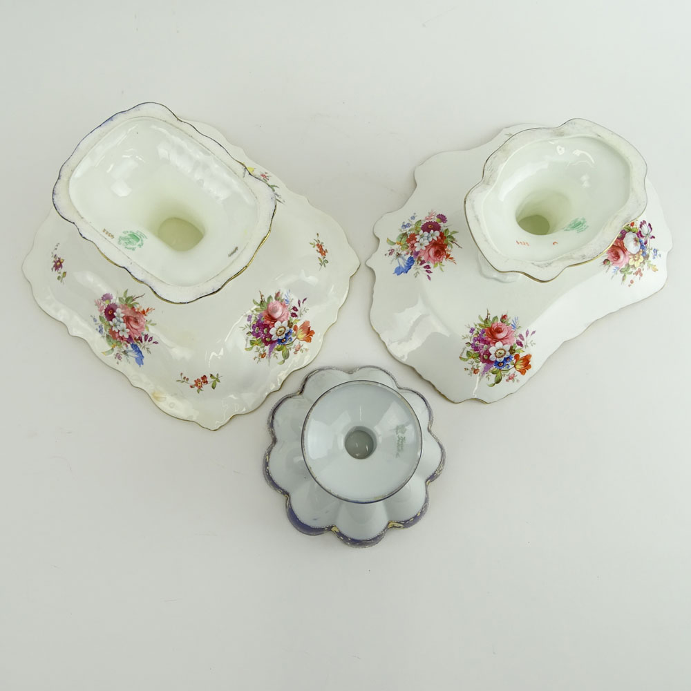 Lot of Three (3) Hand painted Porcelain Compotes.