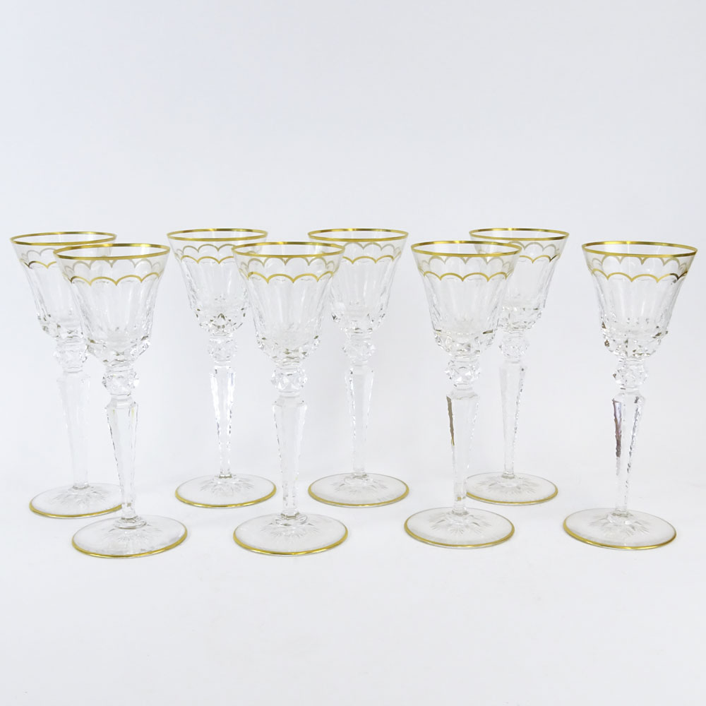 Eight (8) Saint Louis, France Large Crystal Tommy Goblets. 