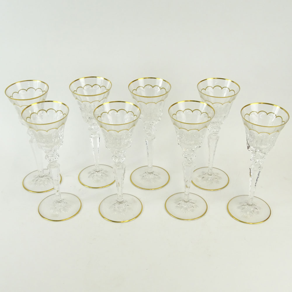 Eight (8) Saint Louis, France Large Crystal Tommy Goblets. 