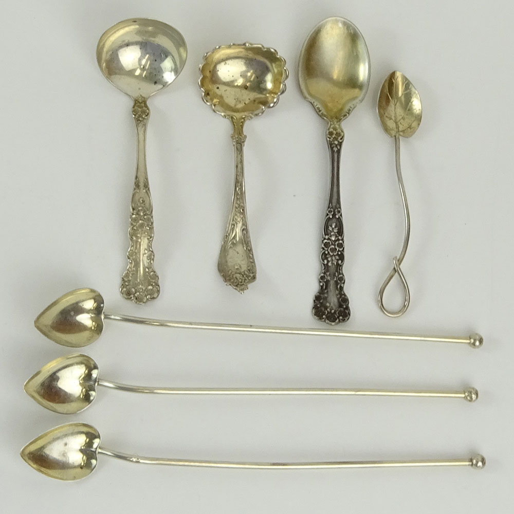 Lot of 7 Miscellaneous Sterling Silver Spoons.