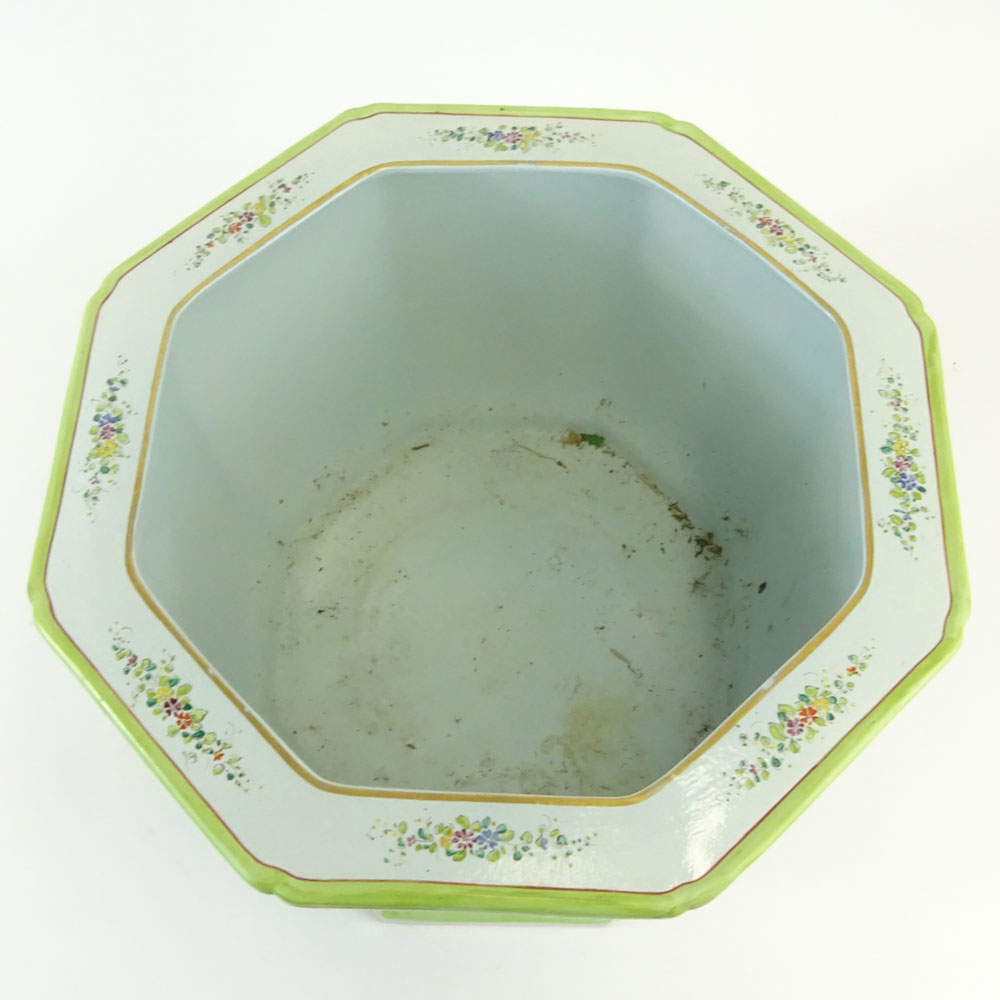 Vintage Mottahedeh Tobacco Leaf Porcelain Jardinière.