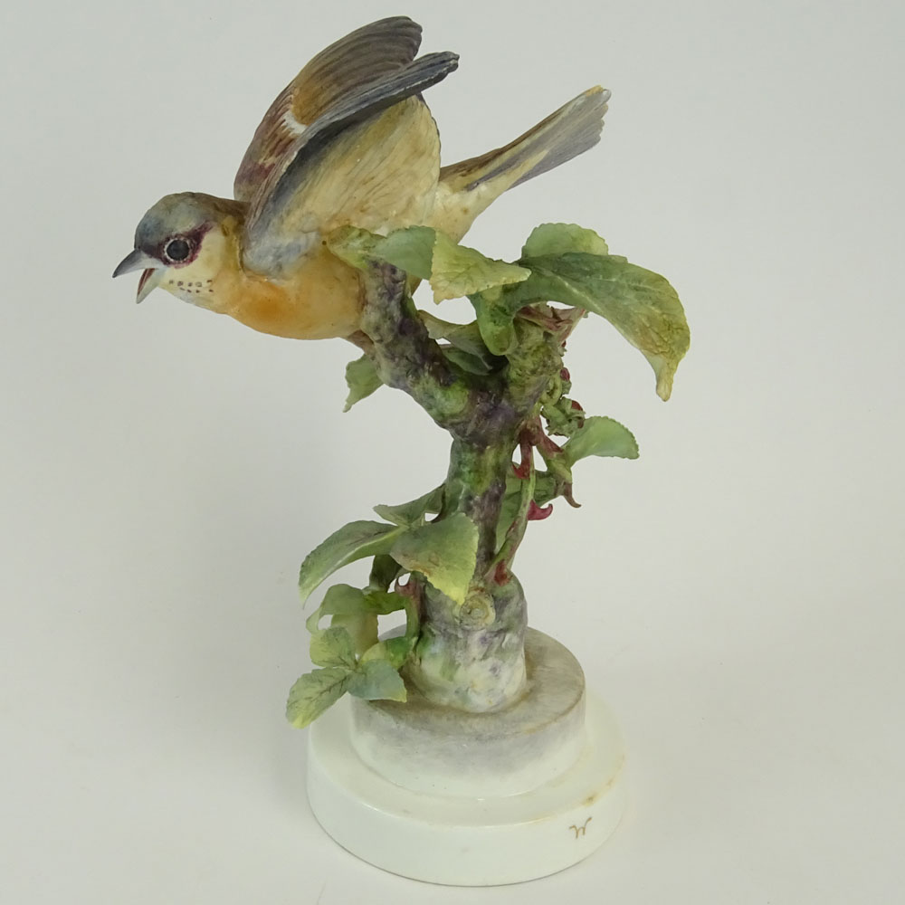 Dorothy Doughty Royal Doulton Porcelain Bird Group "Indigo Bunting & Blackberry Sprays". 