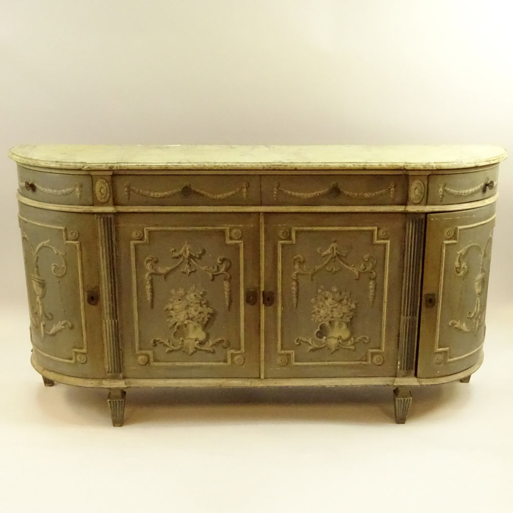 19th Century Italian distressed painted buffet sideboard.