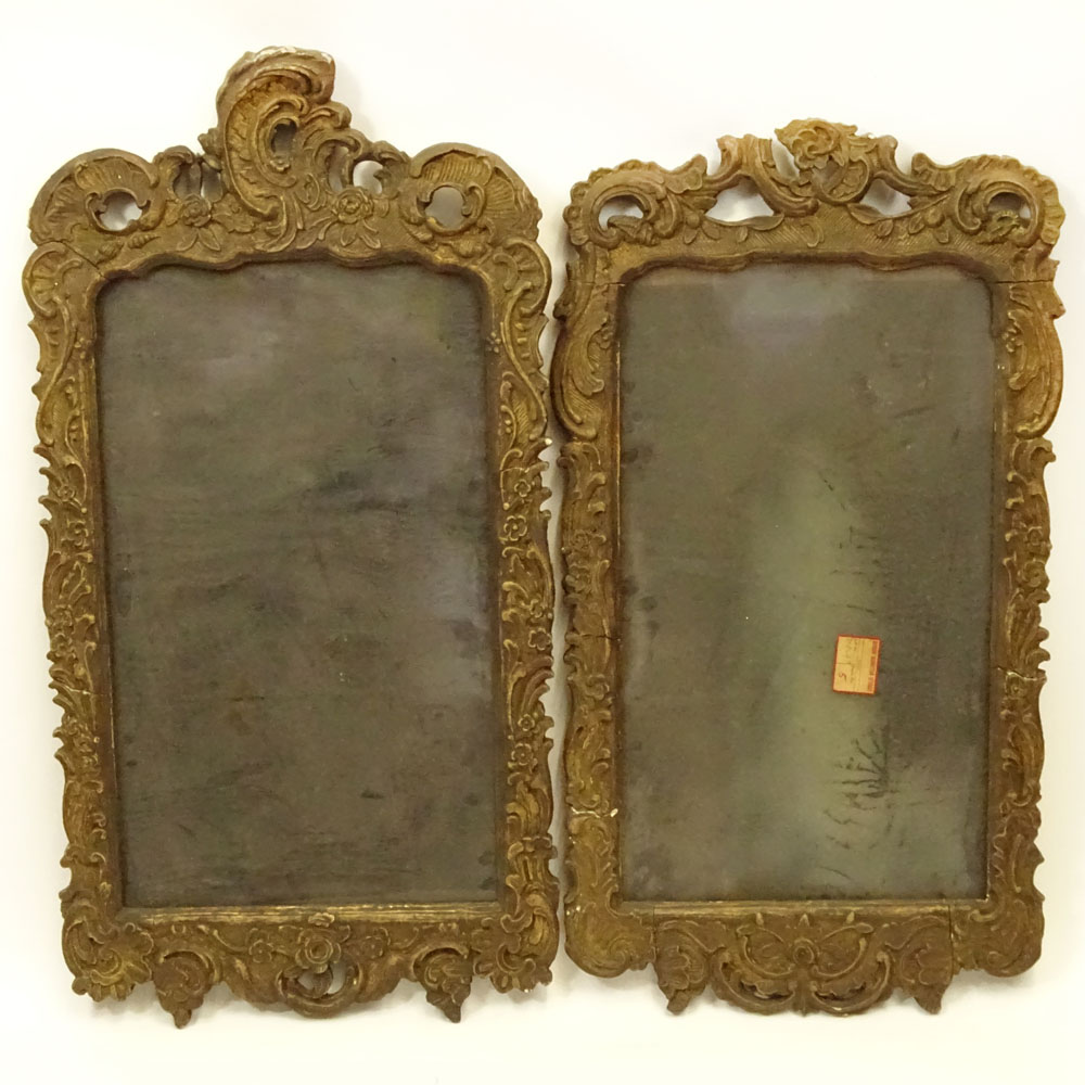 Pair of 19th Century Gesso Mirrors. Original Glass.