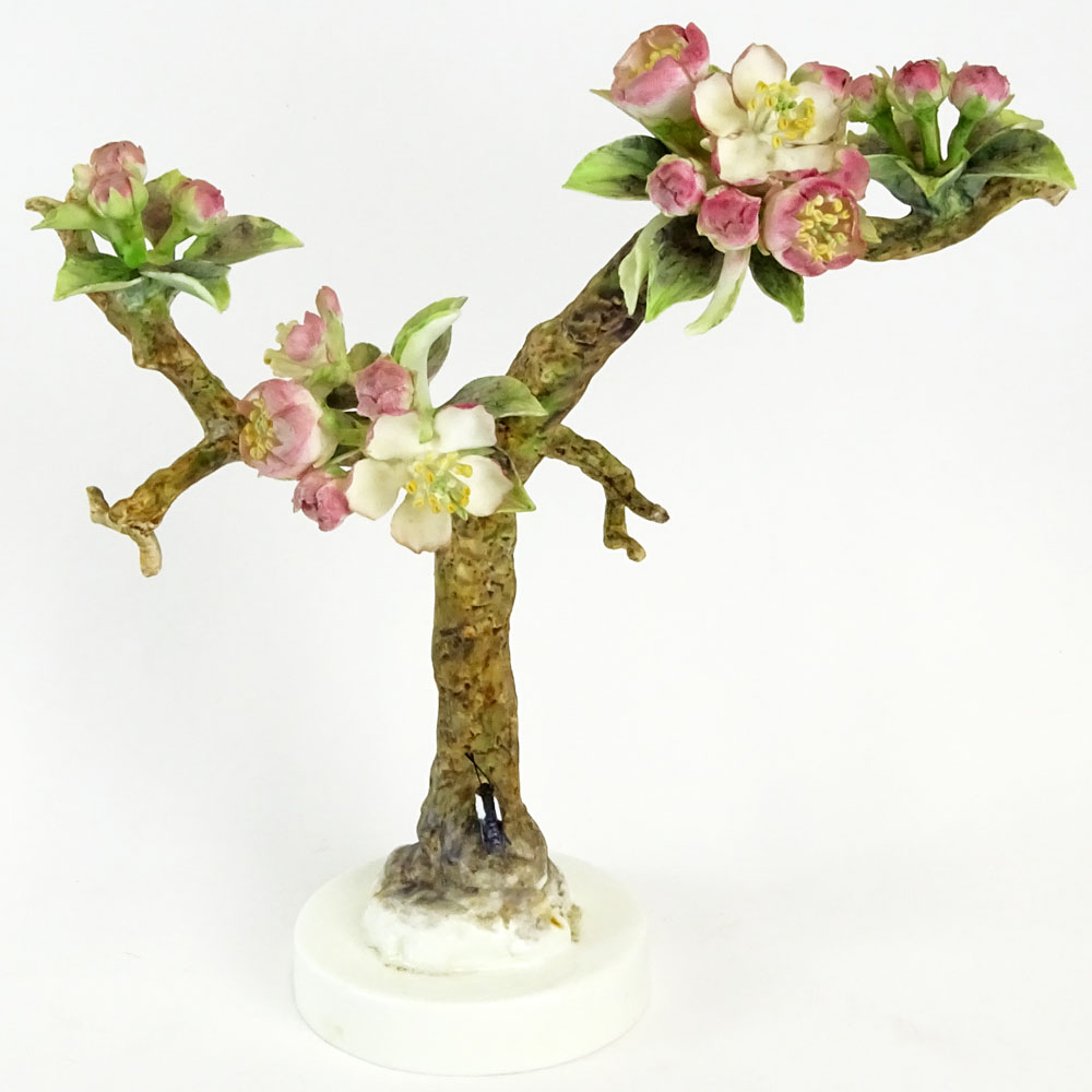 Dorothy Doughty Royal Doulton Porcelain Bird Group "Crabapple & Butterfly". 