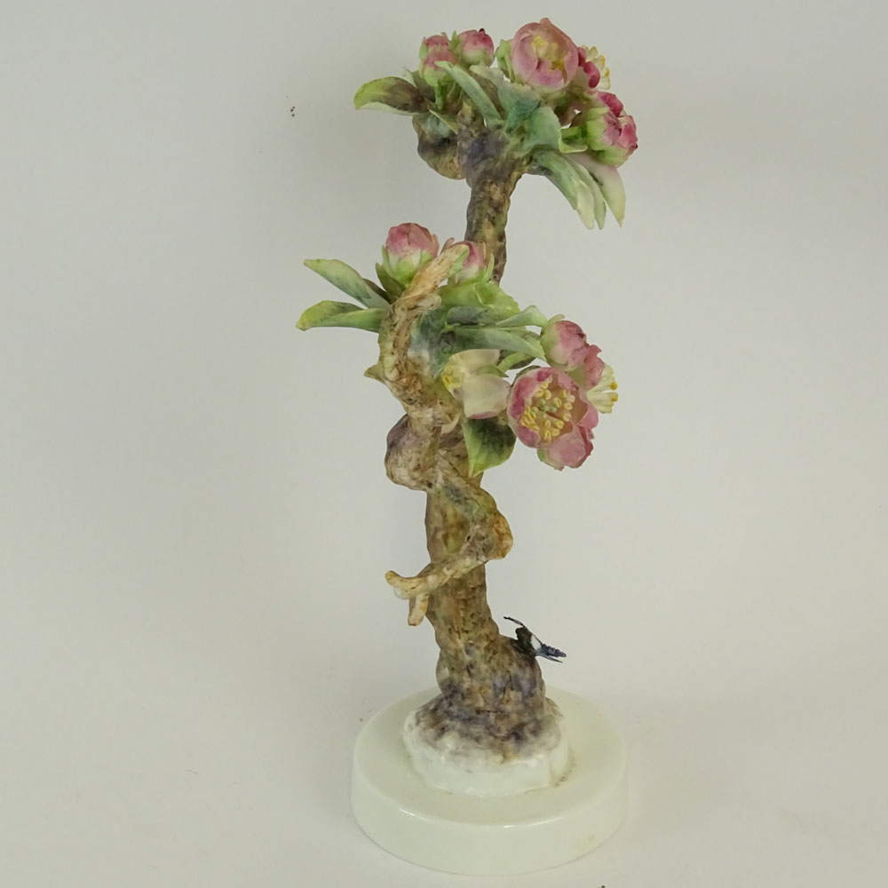 Dorothy Doughty Royal Doulton Porcelain Bird Group "Crabapple & Butterfly". 