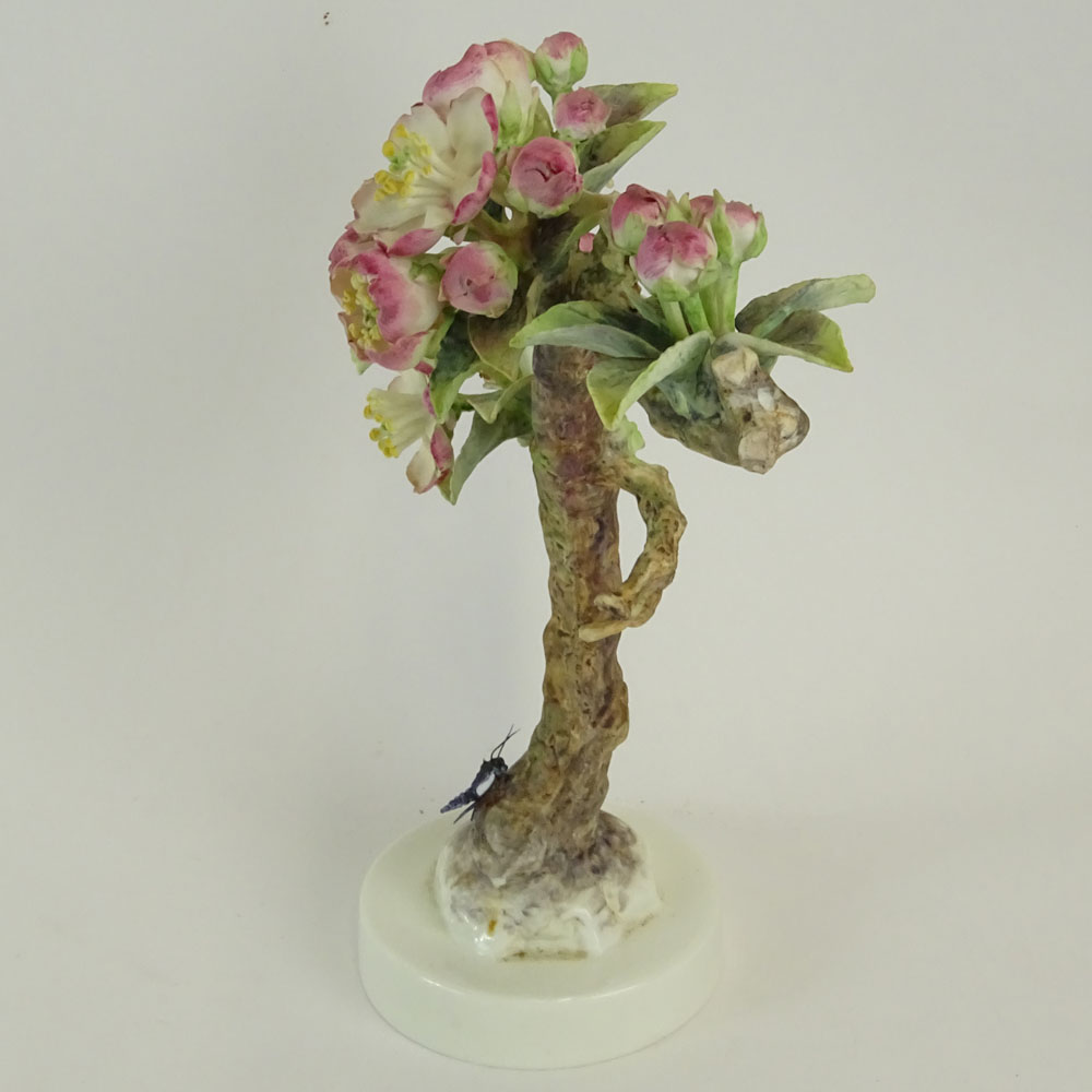 Dorothy Doughty Royal Doulton Porcelain Bird Group "Crabapple & Butterfly". 