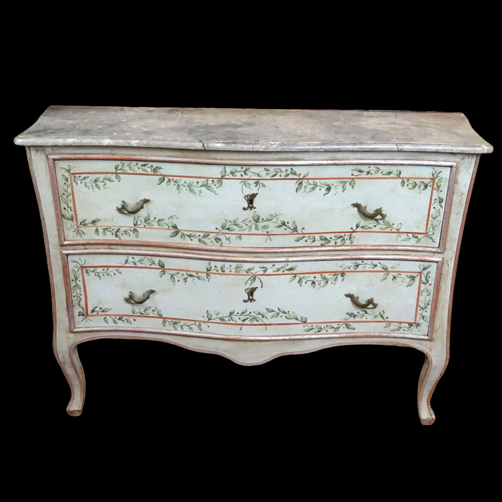 Mid 20th Century Italian, painted 2 drawer commode