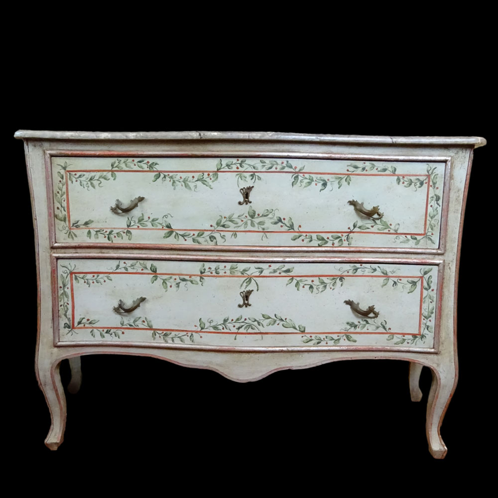 Mid 20th Century Italian, painted 2 drawer commode