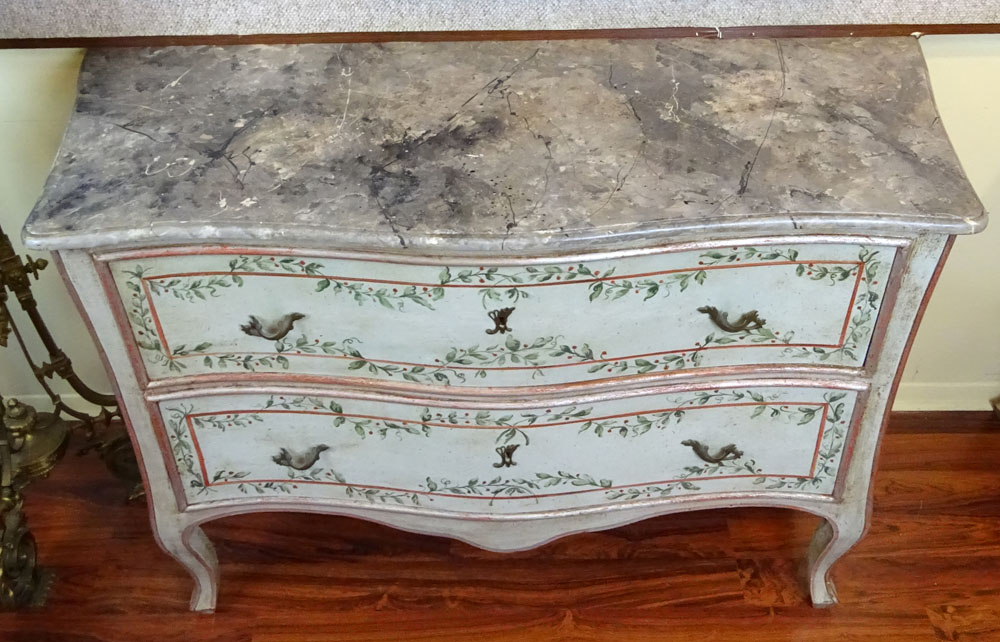 Mid 20th Century Italian, painted 2 drawer commode