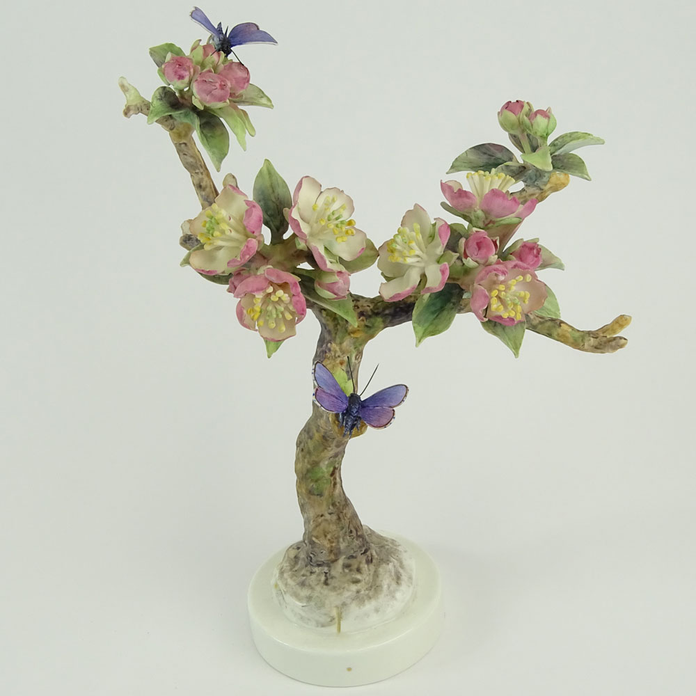 Dorothy Doughty Royal Doulton Porcelain Bird Group "Crabapple & Butterfly". 