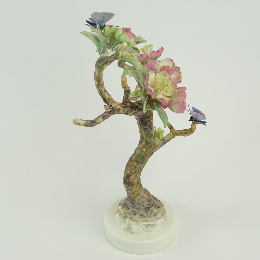 Dorothy Doughty Royal Doulton Porcelain Bird Group "Crabapple & Butterfly". 