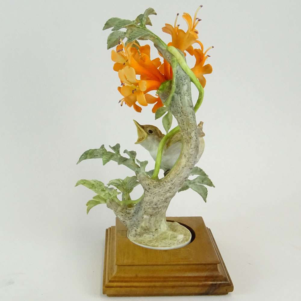 Dorothy Doughty Royal Doulton Porcelain Bird Group "Phoebe Sayor & Flame Vine". 