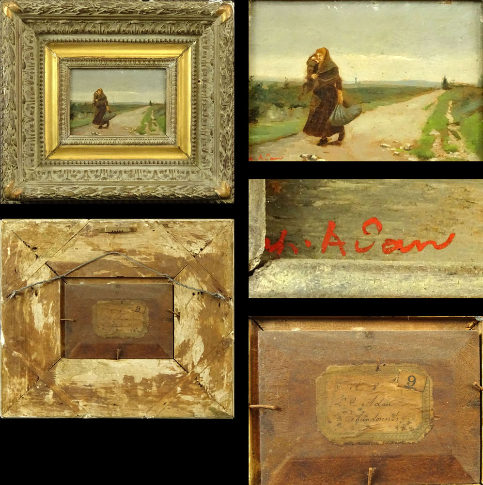 Collection of 4 Antique Continental Miniature Oil Paintings on Panels.