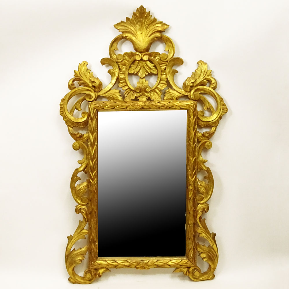 Mid 20th Century Carved Gilt Wood Mirror.