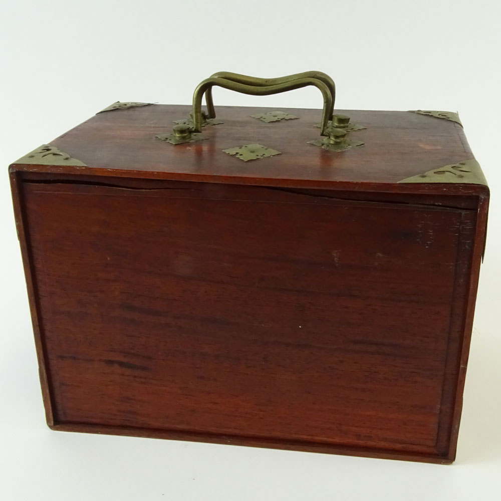 Vintage Chinese Mahjong Set in wood case.