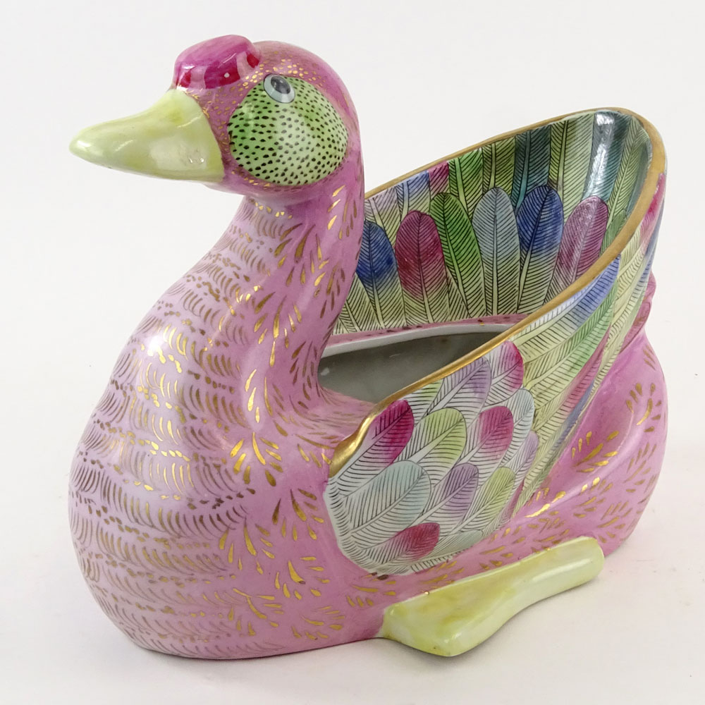 Chinese Porcelain Duck Jardinière Centerpiece.