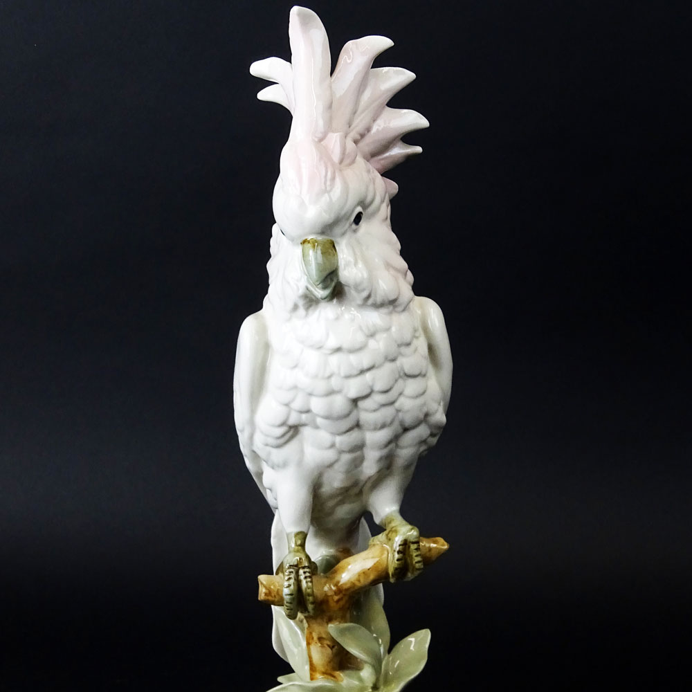 Royal Dux Porcelain Cockatoo Figurine. Signed.