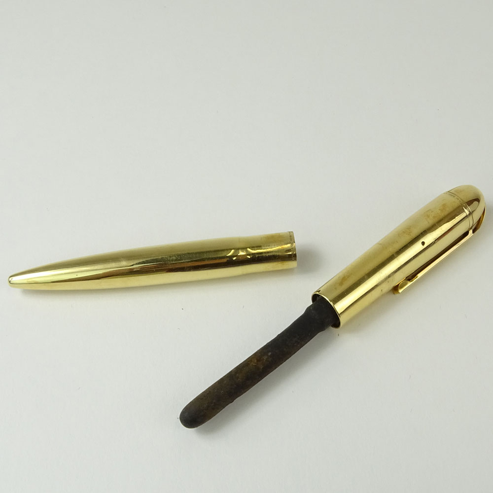 Vintage Eversharp 14 Karat Yellow Gold Skyline Fountain Pen and Repeater Pencil Set.