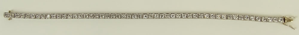 Lady's Approx. 4.75 Carat Round Cut Diamond and Platinum Straight Line Bracelet.