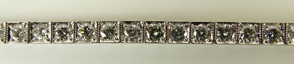 Lady's Approx. 4.75 Carat Round Cut Diamond and Platinum Straight Line Bracelet.