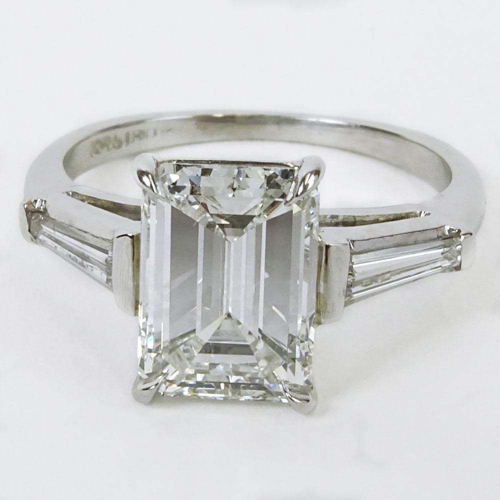 GIA Certified 2.37 Carat Emerald Cut Diamond Engagement Ring. | Kodner ...