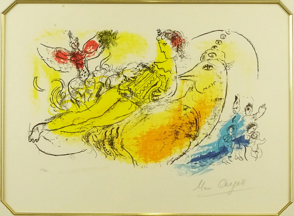 Marc Chagall, French/Russian (1887-1985) Color lithograph "The Accordion Player" 