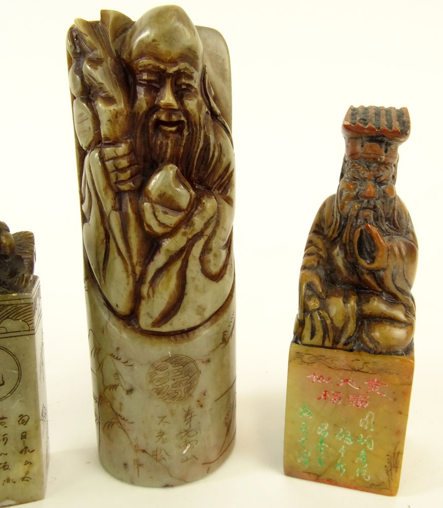 Collection of Four (4) Chinese Carved Soapstone Seals
