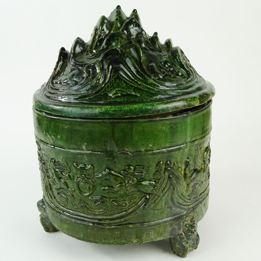 Chinese Han Dynasty Lead Glaze Pottery Hill Jar.
