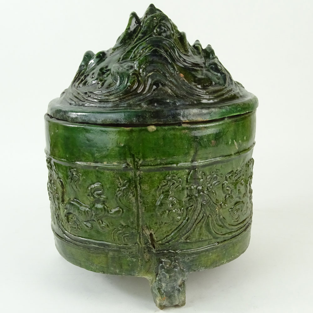 Chinese Han Dynasty Lead Glaze Pottery Hill Jar.