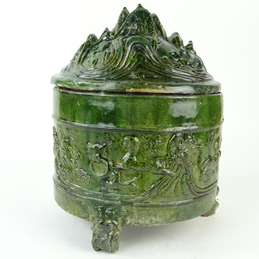 Chinese Han Dynasty Lead Glaze Pottery Hill Jar.