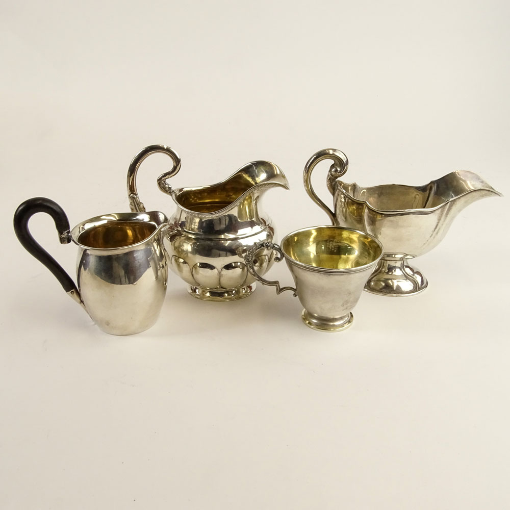 Lot of Four German 800, 835 Silver Tabletop Items. 