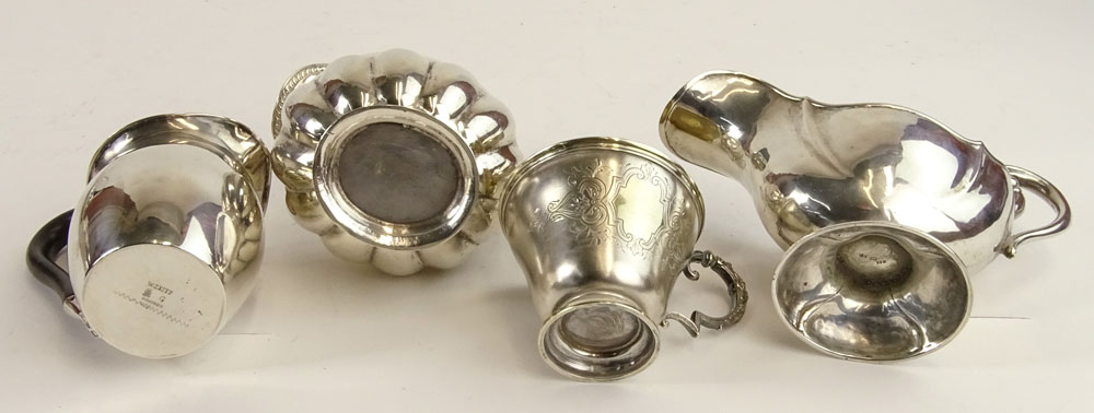 Lot of Four German 800, 835 Silver Tabletop Items. 