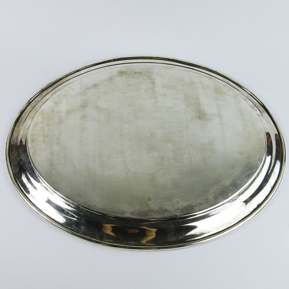 19th Century German Silver Oval Tray.