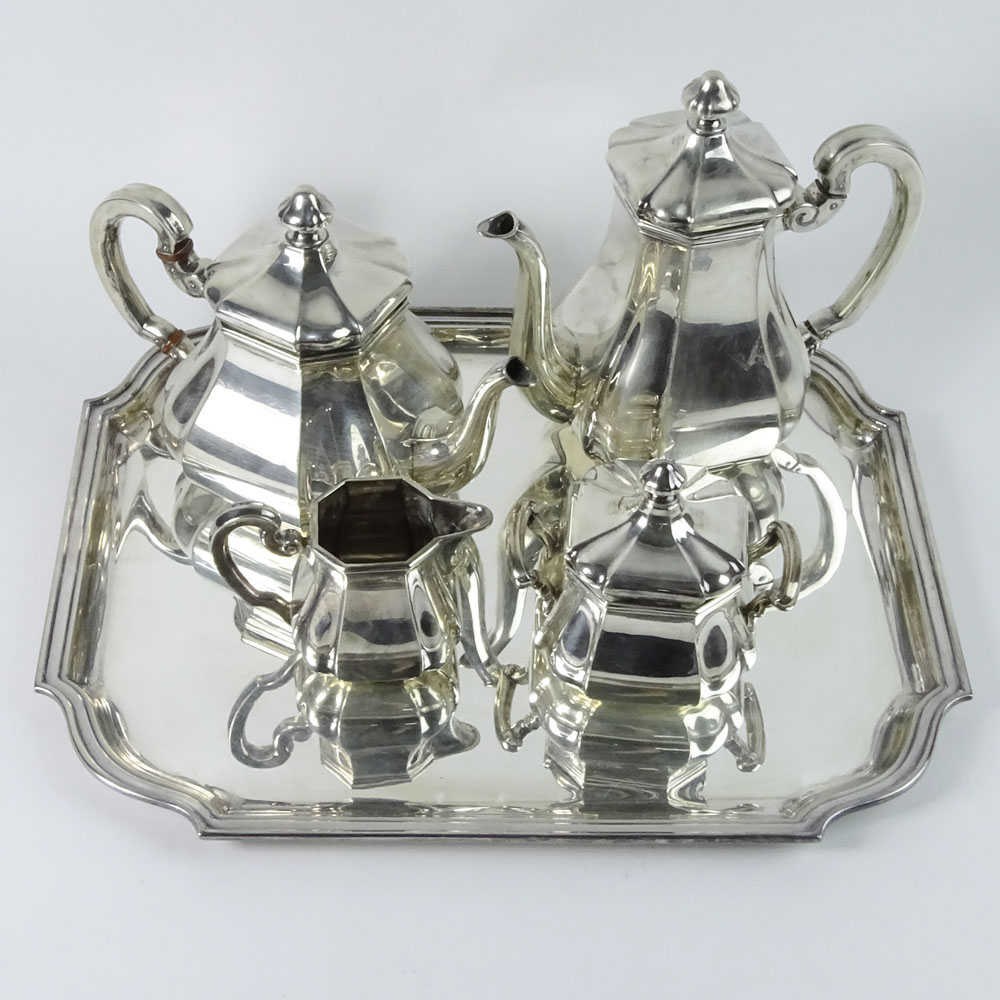 Vintage German 835 Silver Five (5) Piece Tea/Coffee Service.