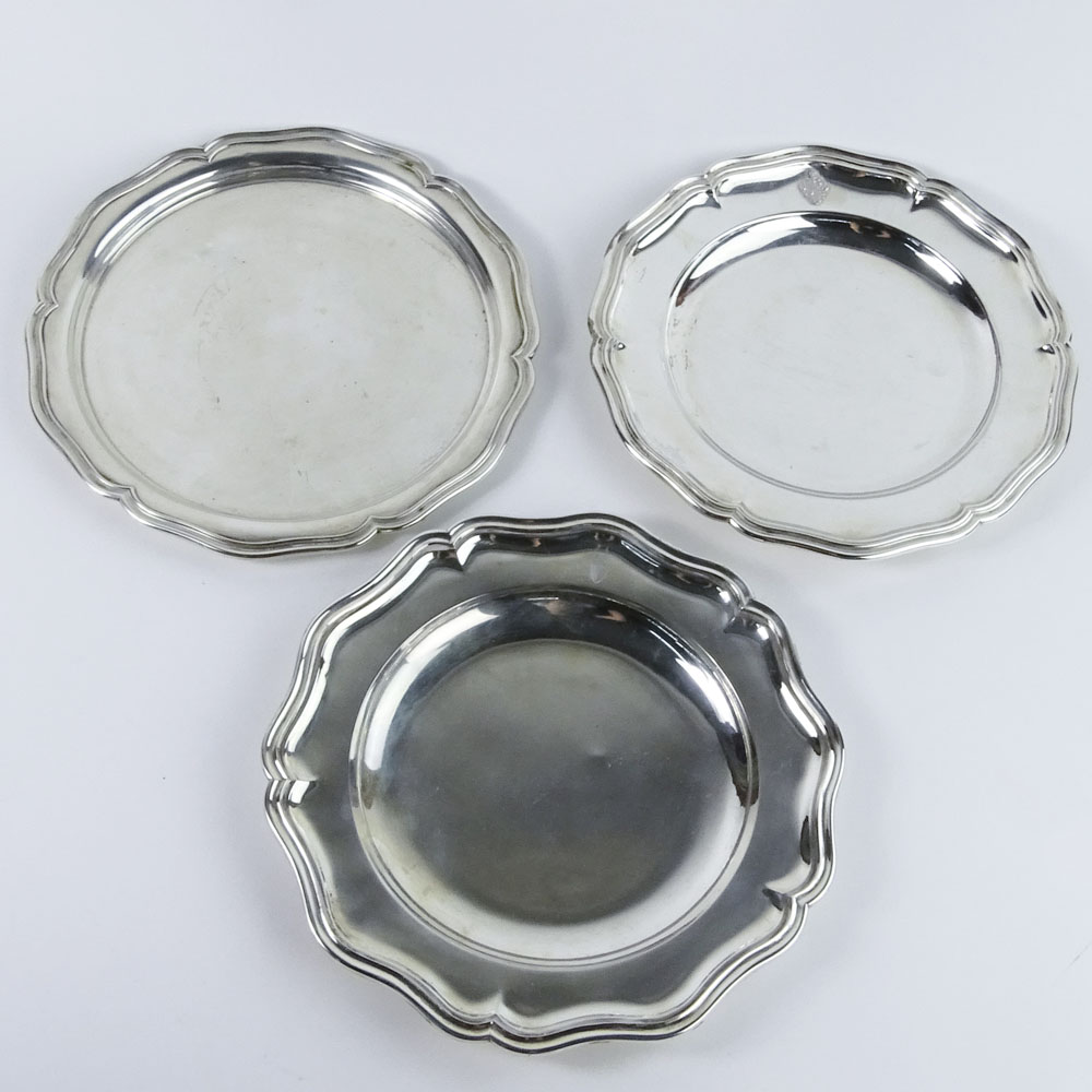 Lot of 3 Vintage German 800 Silver Salvers/Plates.