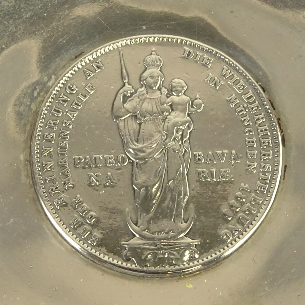 Lot of Four German 800, 835 Silver Coin Dishes. 