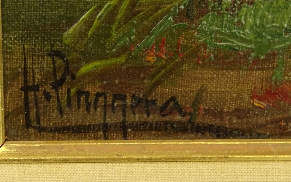 Early to Mid 20th Century Oil on Canvas, Autumn Leaves. Signed (illegible) 