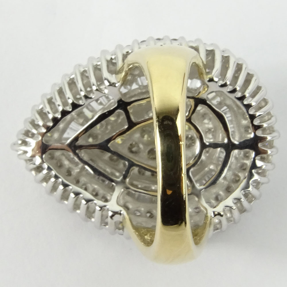 Approx. 3.0 Carat Round and Brilliant Cut Diamond and 14 Karat Yellow and White Gold Ballerina Ring.