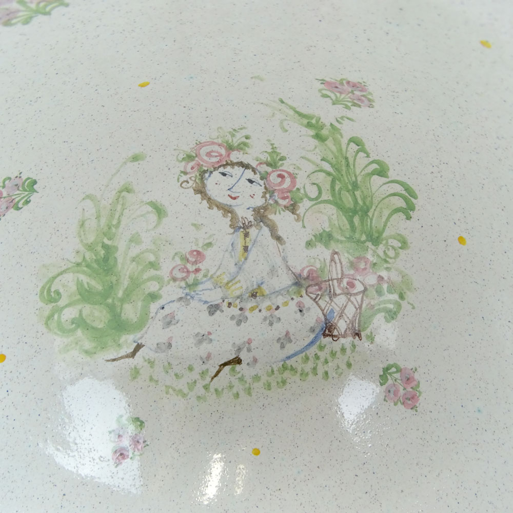 Mid-Century Bjorn Wiinblad Hand Painted Pottery Bowl.