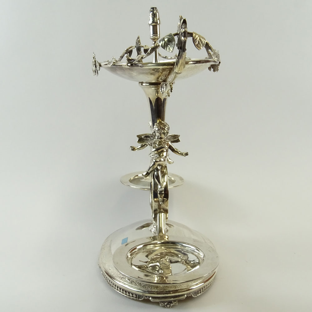 Meridan Britannia Company, 19/20th Century American Aesthetic Movement Silver Plate Epergne.